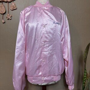 ASW VTG Kitty Satin Varsity Jacket Size Large